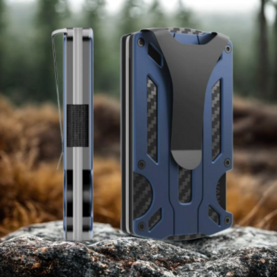 Blå Aluminiums wallet